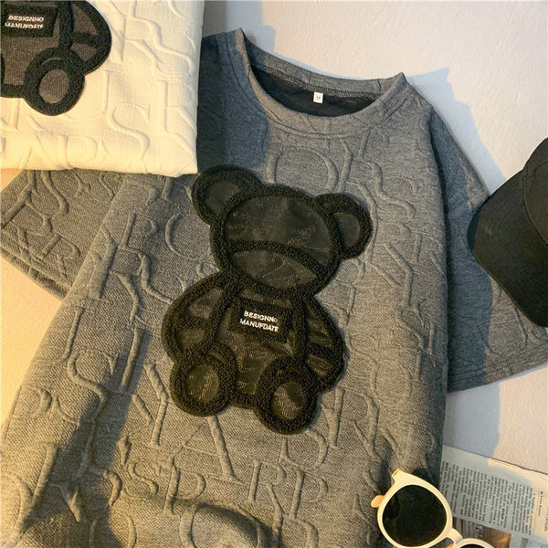 Tricou casual dama cu broderie si maneci scurte in doua culori