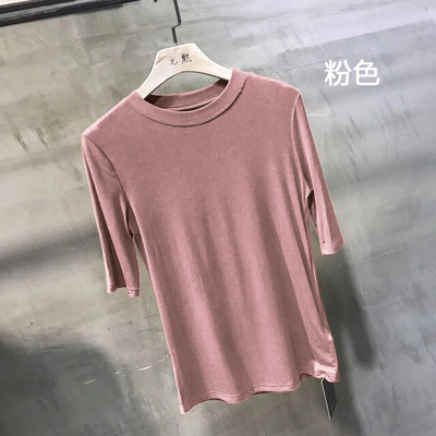 Bluză casual de damă cu decolteu oval și mâneci 3/4