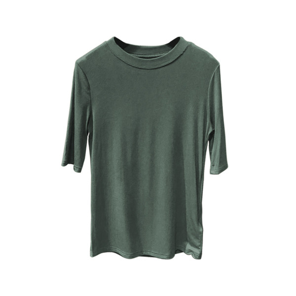 Bluză casual de damă cu decolteu oval și mâneci 3/4