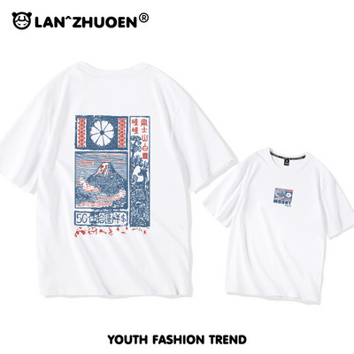 Дамска широка тениска с къс ръкав и щампа