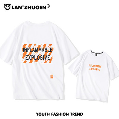 Дамска широка тениска с къс ръкав и щампа