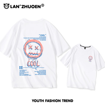 Дамска широка тениска с къс ръкав и щампа