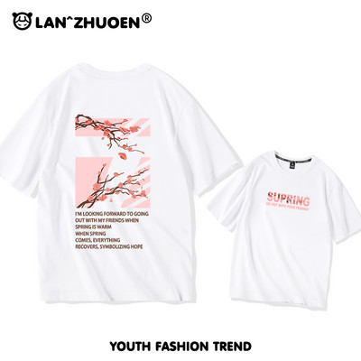 Дамска широка тениска с къс ръкав и щампа