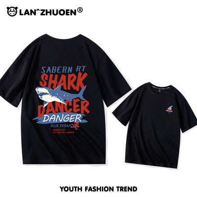 Дамска широка тениска с къс ръкав и щампа