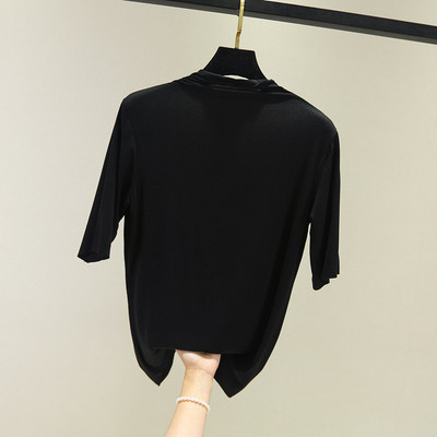 Ежедневна дамска блуза с висока яка в няколко цвята