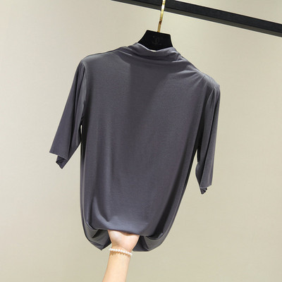 Ежедневна дамска блуза с висока яка в няколко цвята