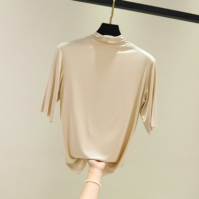 Ежедневна дамска блуза с висока яка в няколко цвята