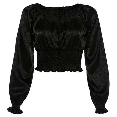 Bluză de damă de ultimă generație cu cravate și decolteu pătrat