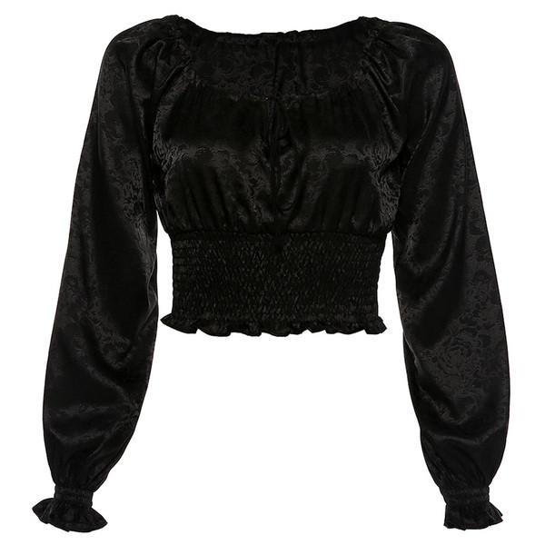 Bluză de damă de ultimă generație cu cravate și decolteu pătrat