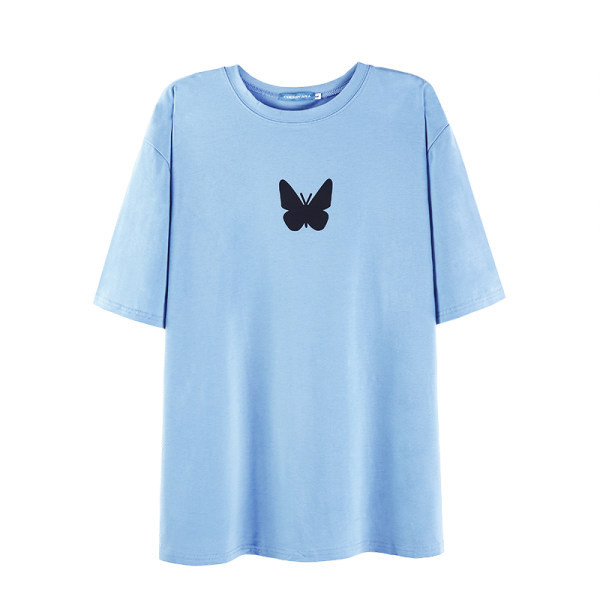 Нов модел дамска тениска с овално деколте и щампа -два модела