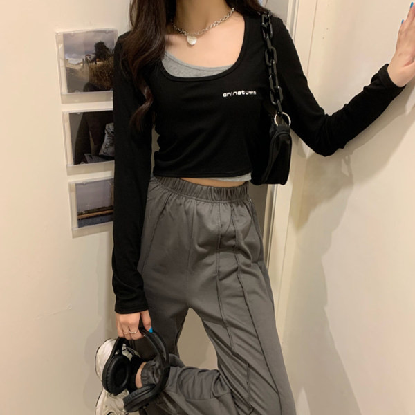 Нов модел дамска къса блуза с квадратно деколте-няколко цвята