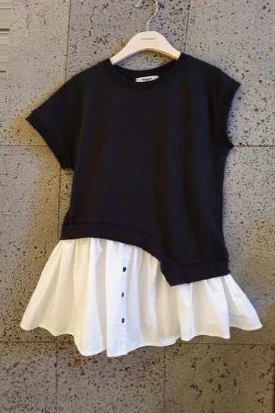 Bluza casual de dama cu nasturi si decolteu oval