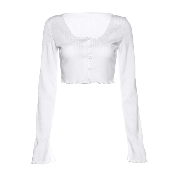 Модерна дамска блуза с копчета и дълги ръкави