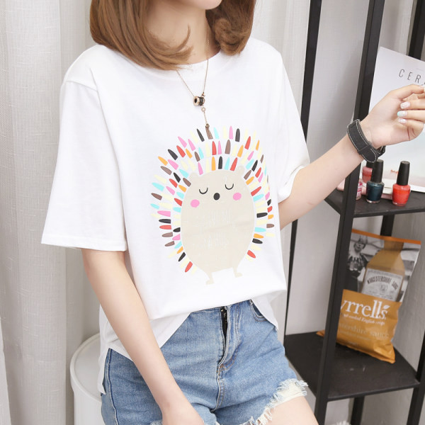 Дамска тениска с 3/4 ръкав и обло деколте