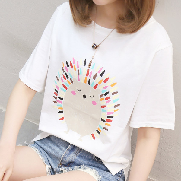 Дамска тениска с 3/4 ръкав и обло деколте