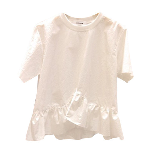 Дамска ежедневна широка блуза в бял и черен цвят 