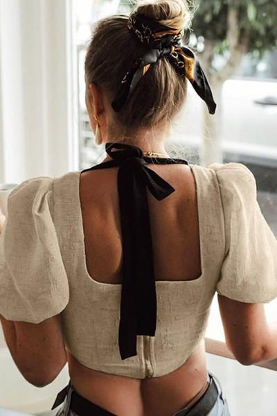 Bluza scurta dama model nou cu cravate