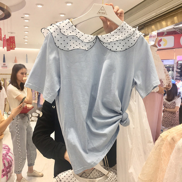 Bluză casual cu guler din tul