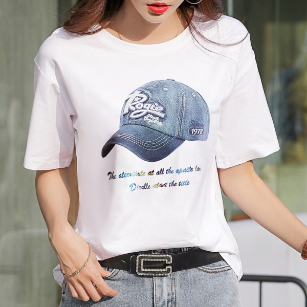 Tricou dama cu aplicatie si decolteu rotund - mai multe modele