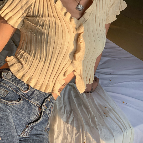 Bluza casual dama cu bucle si nasturi