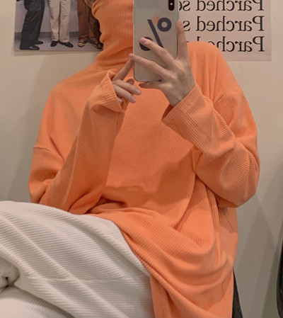 Bluza casual dama cu guler polo inalt - model lat