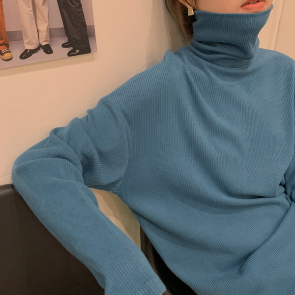 Bluza casual dama cu guler polo inalt - model lat