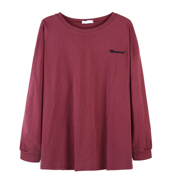 Bluză casual de damă cu decolteu oval și inscripție