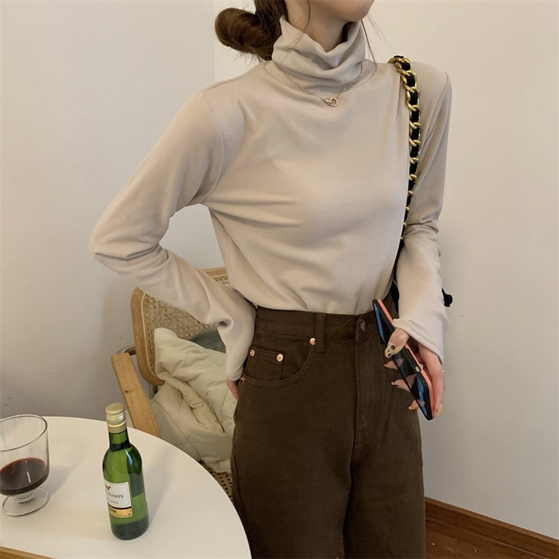 Bluză casual de damă cu guler polo și mâneci lungi