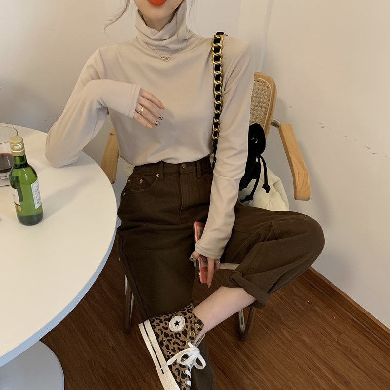 Bluză casual de damă cu guler polo și mâneci lungi