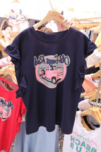 Tricou dama cu aplicatie colorata cu bucle