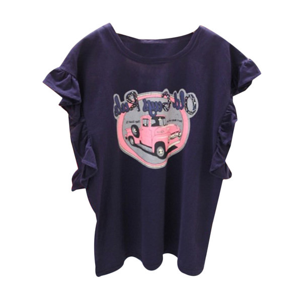 Tricou dama cu aplicatie colorata cu bucle