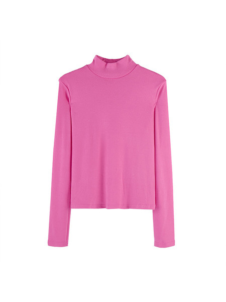 Bluza de dama casual de primavara cu guler inalt in mai multe culori