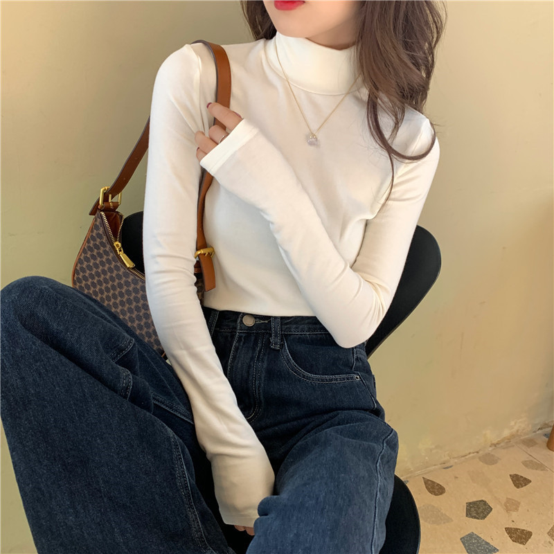 Bluza de dama casual de primavara cu guler inalt in mai multe culori