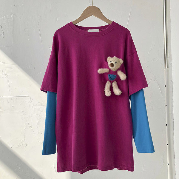 Bluză de damă cu mâneci lungi și element 3D