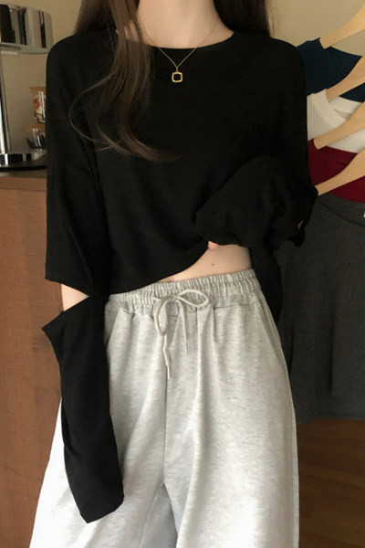 Bluză de damă-model uni cu mâneci lungi