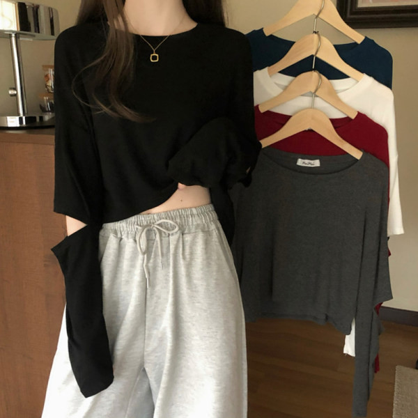 Bluză de damă-model uni cu mâneci lungi