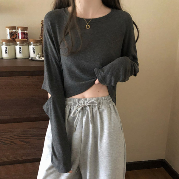 Bluză de damă-model uni cu mâneci lungi