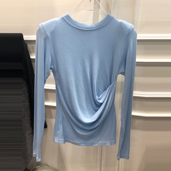 Bluză de damă cu mâneci lungi, de culoare albastră