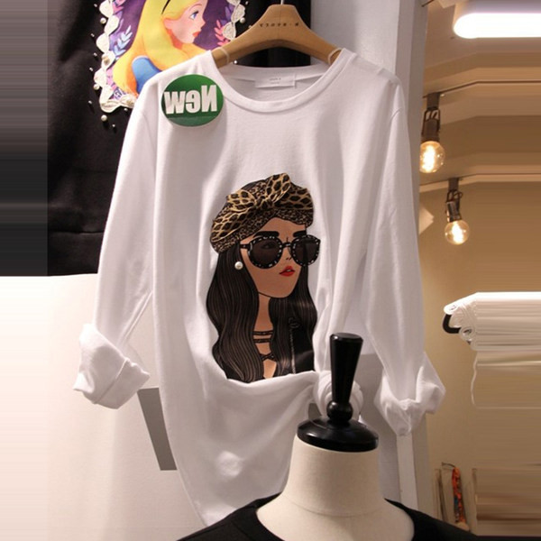 Tricou larg zilnic cu aplicație 3D