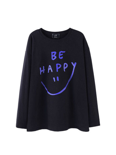 Bluză casual de damă - cu decolteu rotund și inscripție