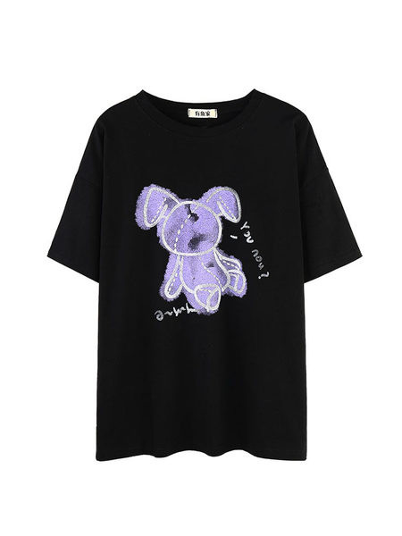 Bluza de dama de culoare neagra - model lat