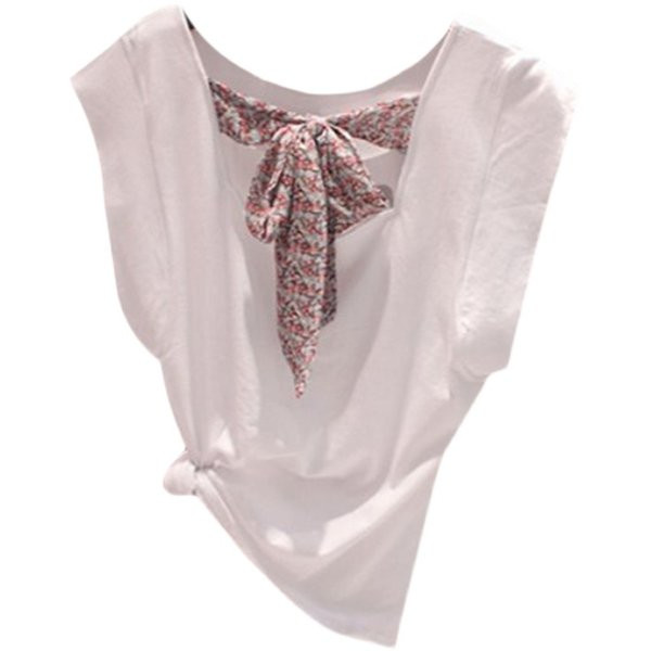 Tricou lat cu inscripție și panglică