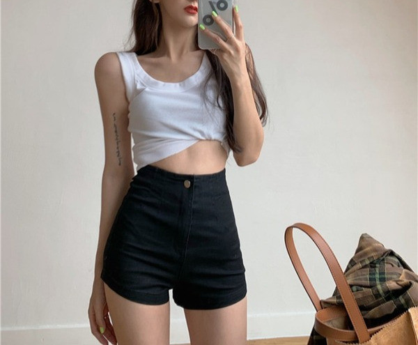 Blugi scurti de vară cu talie înaltă