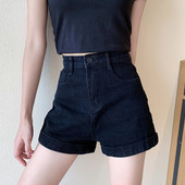 Pantaloni scurți casual de damă, cu talie înaltă și buzunare