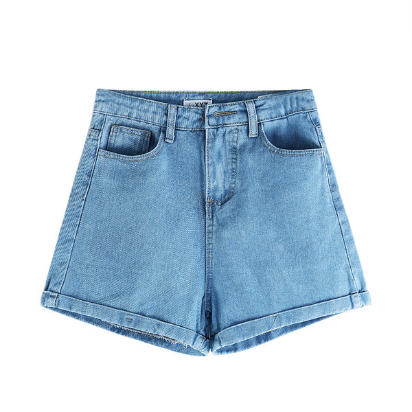 Pantaloni scurți casual de damă, cu talie înaltă și buzunare