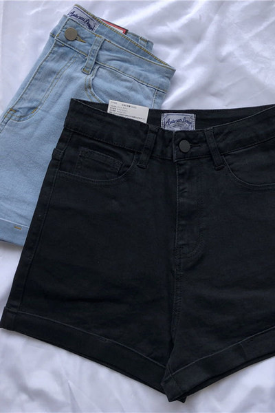 Pantaloni scurți de damă la modă cu talie înaltă - mai multe culori