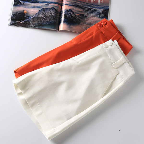 Pantaloni de dama cu talie inalta si nasture