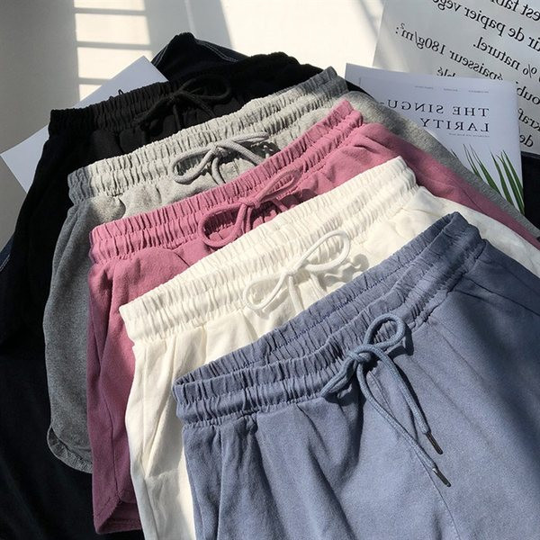 Model larg de pantaloni scurți din bumbac cu talie elastica