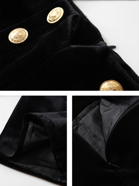 Pantaloni scurți de damă în negru cu nasturi