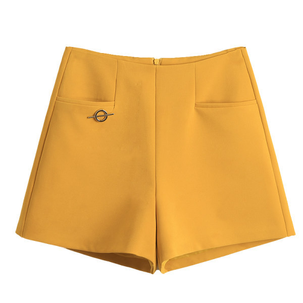 Pantaloni scurți moderni de damă cu element metalic